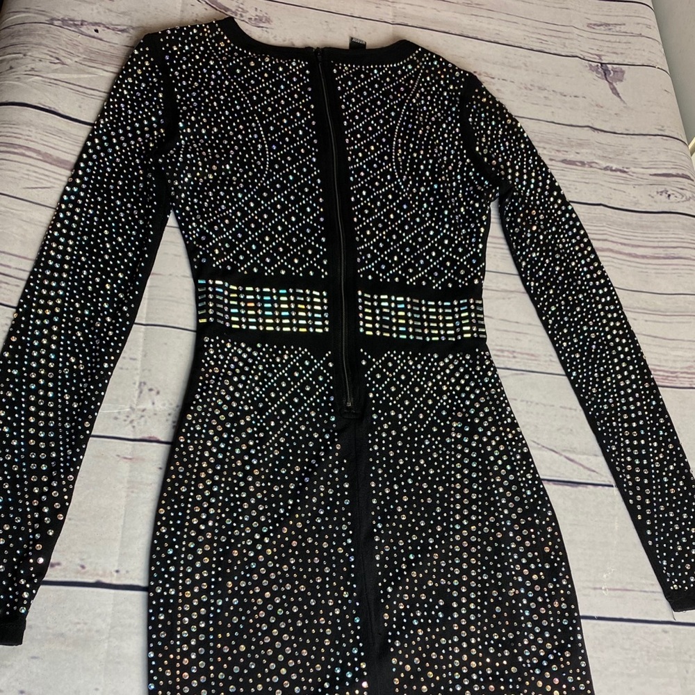 WOMEN WINDSOR BLACK DRESS STRETCH  S BLING D08